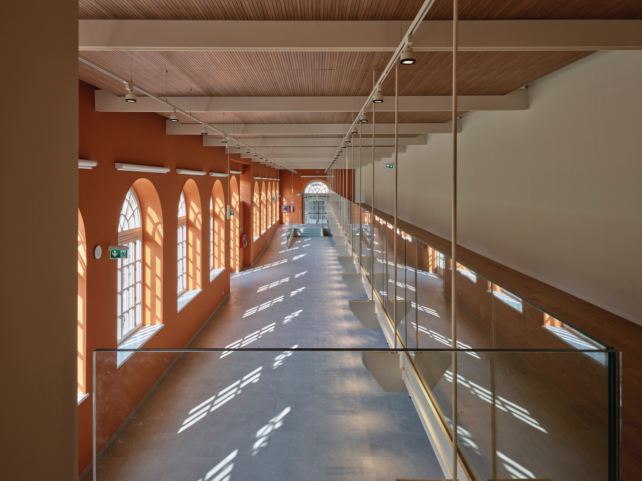 padiglioni orangerie sala lunga vista dall'alto